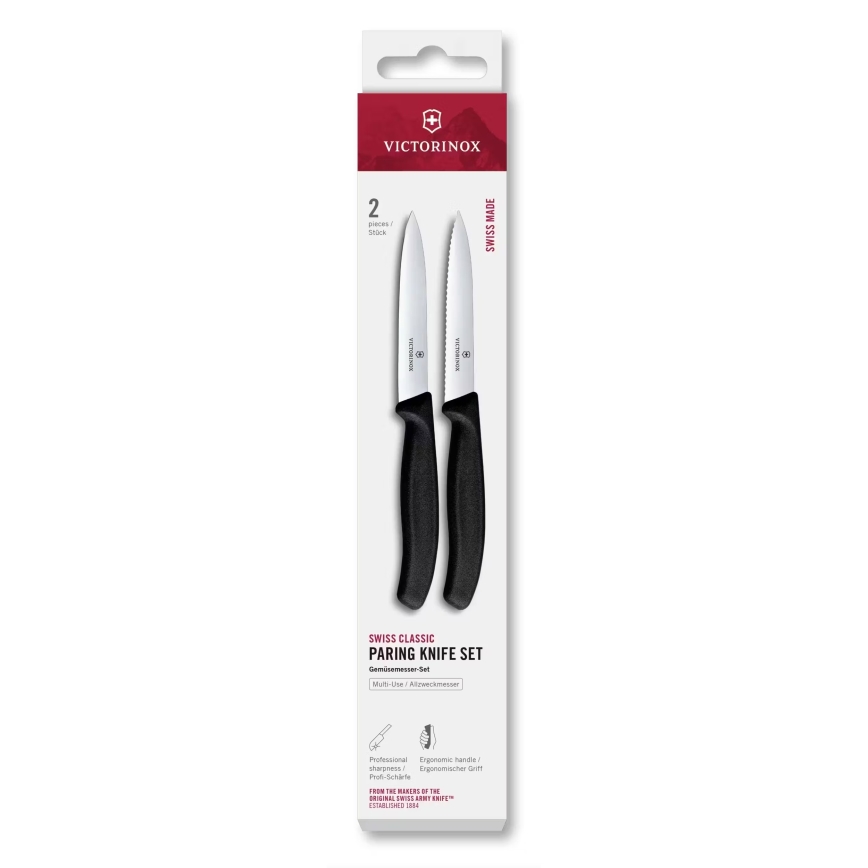 Victorinox - SWISS CLASSIC köögiviljanugade komplekt 10 cm 2 tk must