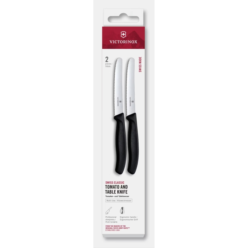 Victorinox - SWISS CLASSIC köögiviljanugade komplekt 11 cm, 2 tk, must