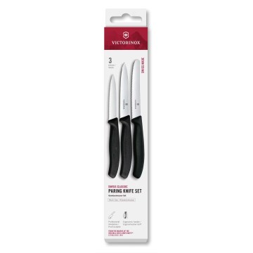 Victorinox - SWISS CLASSIC köögiviljanugade komplekt, 3-osaline, must