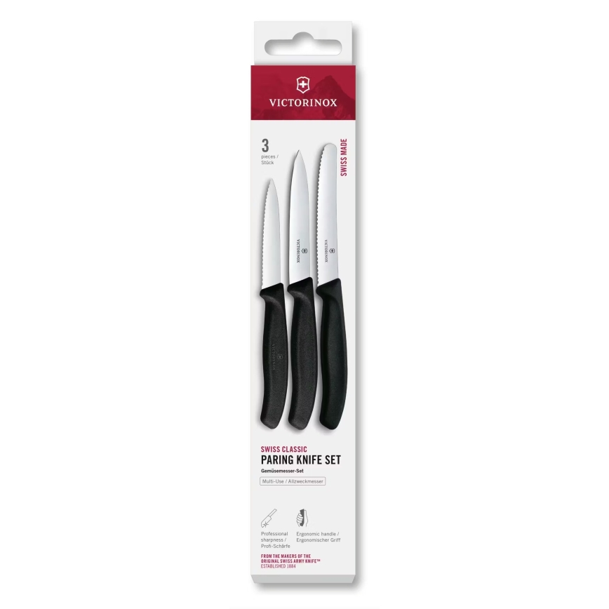 Victorinox - SWISS CLASSIC köögiviljanugade komplekt, 3-osaline, must