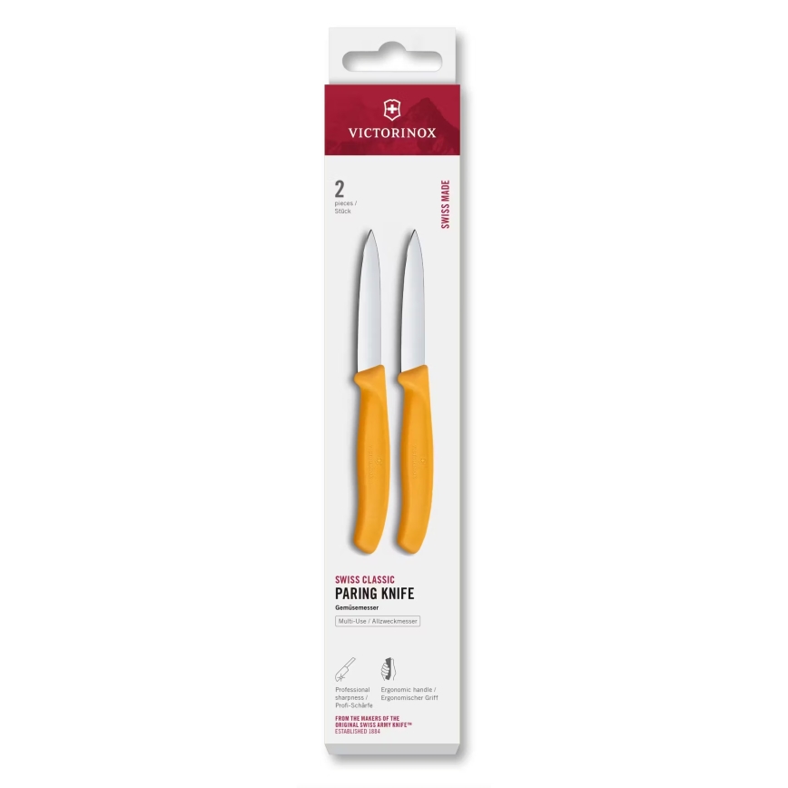 Victorinox - SWISS CLASSIC köögiviljanugade komplekt 8 cm 2 tk kollane