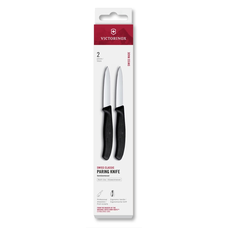 Victorinox - SWISS CLASSIC köögiviljanugade komplekt, 8 cm, 2 tk, must