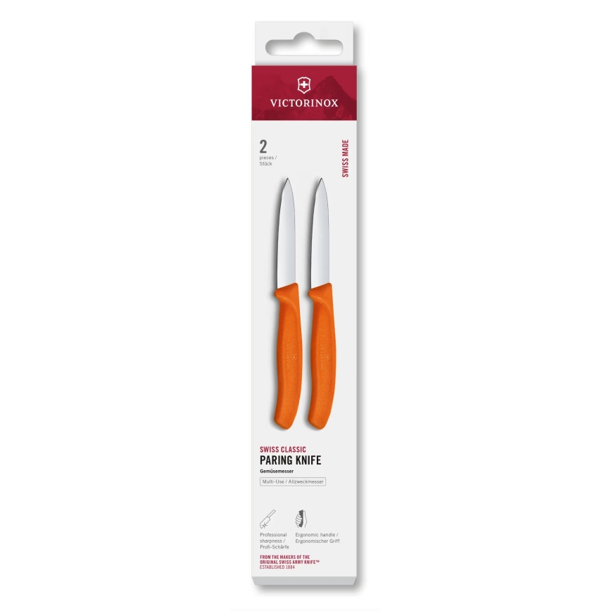 Victorinox - SWISS CLASSIC köögiviljanugade komplekt 8 cm 2 tk oranž