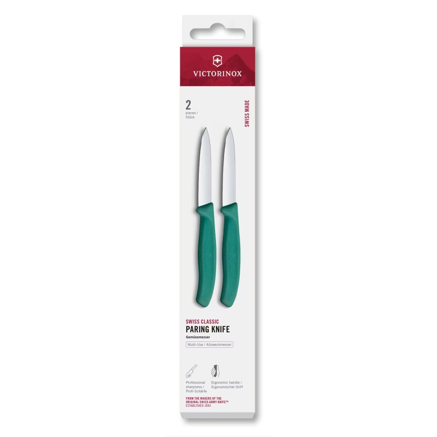 Victorinox - SWISS CLASSIC köögiviljanugade komplekt 8 cm, 2 tk, türkiis