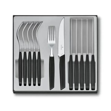 Victorinox - SWISS MODERN 12-osaline söögiriistakomplekt, must