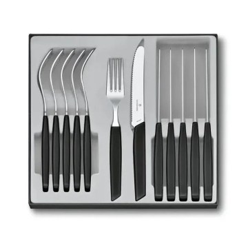 Victorinox - SWISS MODERN 12-osaline söögiriistakomplekt, must