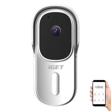 Video-uksekell liikumisanduriga, Full HD 1080p, 5200 mAh, IP65, Wi-Fi, Tuya, valge