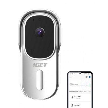 Video-uksekell liikumisanduriga, Full HD 1080p, 5200 mAh, IP65, Wi-Fi, Tuya, valge
