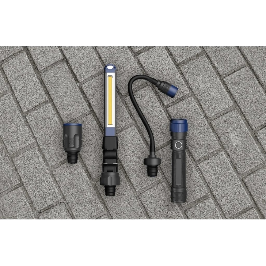 Viking - hämardatav laetav 3-ühes LED-taskulamp, 5V, IPX4, 380 lm, 2200 mAh