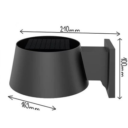 Viking - LED hämardatav päikesepaneeliga seinavalgusti anduriga LED/1W/3,7V IP44 4000K 2000 mAh