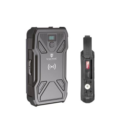 Viking - akupank LED-taskulambi, juhtmevaba laadimise ja päikesepaneeliga Power Delivery 22,5W/10000 mAh