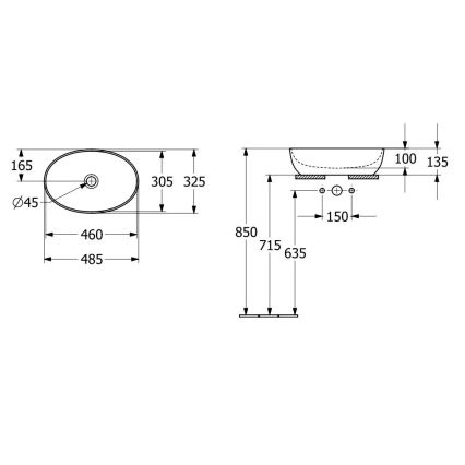 Villeroy & Boch 43884801 - Pealtpaigaldatav valamu ARTIS 48x32,5 cm keraamika/valge