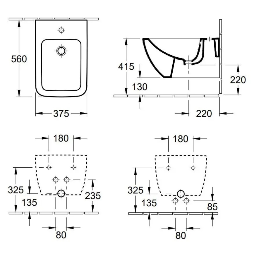 Villeroy & Boch 44110001 - Seinapealne bidee VENTICELLO keraamika/valge