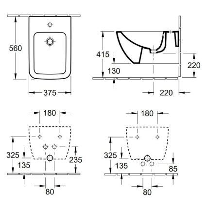 Villeroy & Boch 441100R1 - Seinale kinnitatav bidee VENTICELLO keraamika/valge