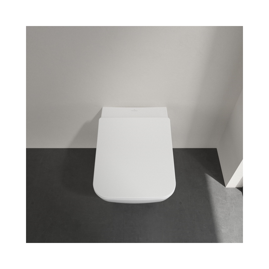 Villeroy & Boch 4611RSR1 - Seinale paigaldatav WC SoftClose-istmekaanega VENTICELLO, keraamika/valge