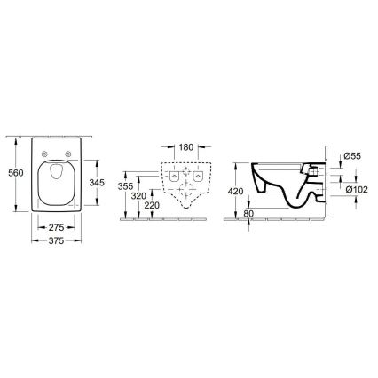 Villeroy & Boch 4633R001 - Seinale kinnitatav WC MEMENTO keraamika/valge