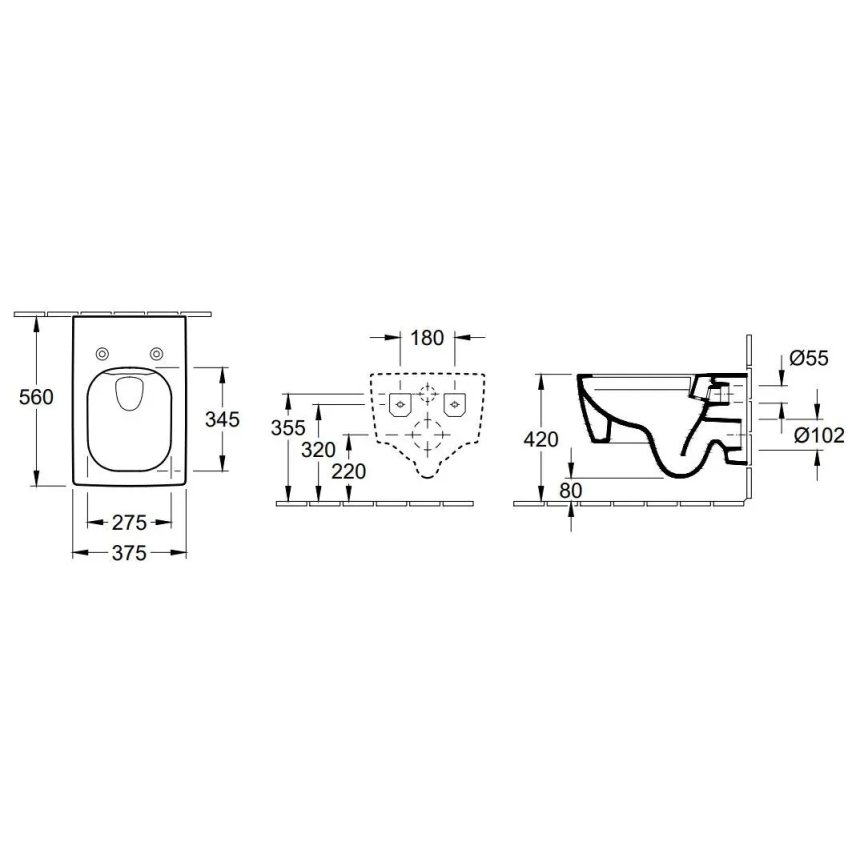 Villeroy & Boch 4633R001 - Seinale kinnitatav WC MEMENTO keraamika/valge