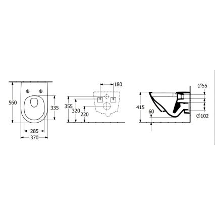 Villeroy & Boch 4670T0T2 - Seinakinnitusega WC SUBWAY 3.0 keraamika/valge