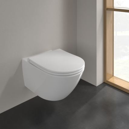 Villeroy & Boch 4670T901 - Seinale kinnitatav WC SoftClose-istmekaanega SUBWAY 3.0 keraamika/valge