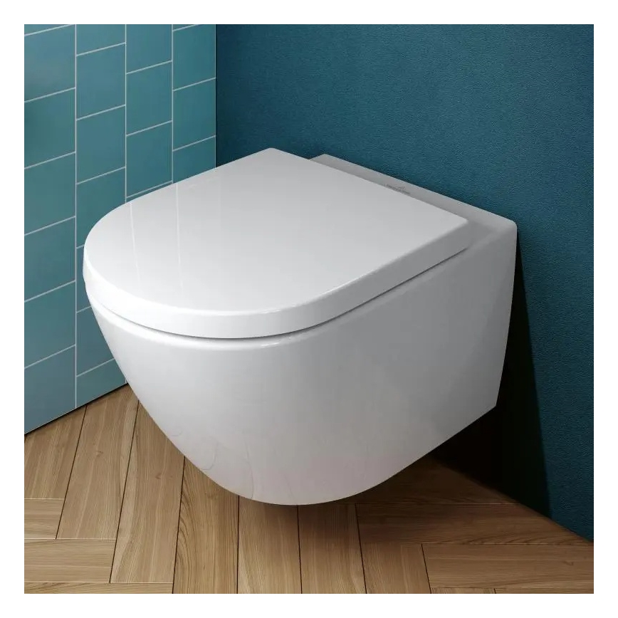Villeroy & Boch 4670TSR1 - Seinale paigaldatav WC-pott SoftClose-istmega SUBWAY 3.0 keraamika/valge