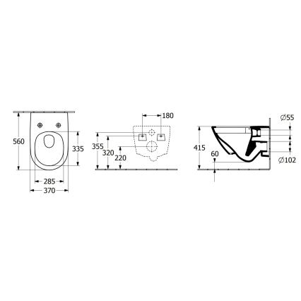Villeroy & Boch 4670TSR1 - Seinale paigaldatav WC-pott SoftClose-istmega SUBWAY 3.0 keraamika/valge