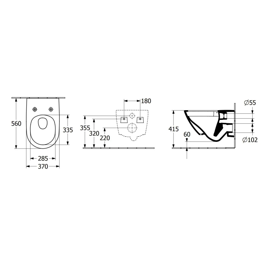 Villeroy & Boch 4670TSR1 - Seinale paigaldatav WC-pott SoftClose-istmega SUBWAY 3.0 keraamika/valge
