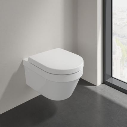 Villeroy & Boch 4694HR01 - Seinale paigaldatav WC koos SoftClose-istmega ARCHITECTURA, keraamika/valge