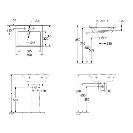 Villeroy & Boch 4A706001 - Seinavalamu SUBWAY 3.0 60x47 cm keraamika/valge