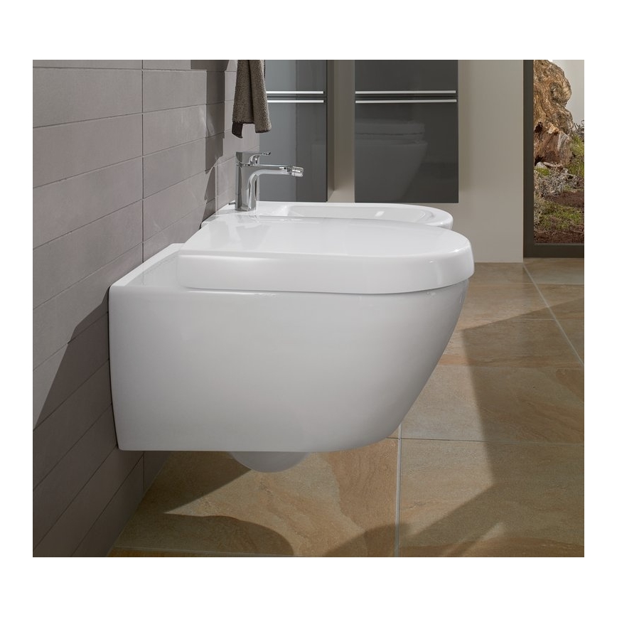 Villeroy & Boch 54000001 - Seinale paigaldatav bidee SUBWAY 2.0 37x56 cm keraamika/valge