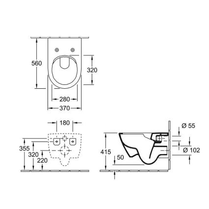 Villeroy & Boch 5614R0AM - Riputatav WC SUBWAY 2.0 keraamika/beež