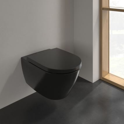 Villeroy & Boch 5614R0R7 - Seinakinnitusega WC SUBWAY keraamika/must