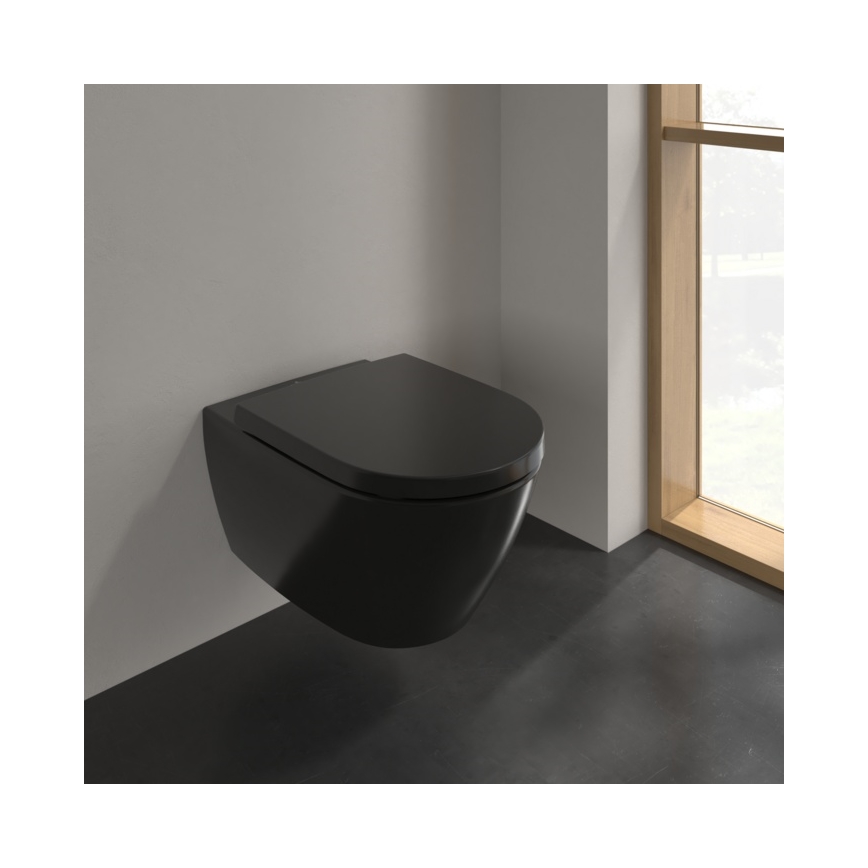 Villeroy & Boch 5614R0R7 - Seinakinnitusega WC SUBWAY keraamika/must