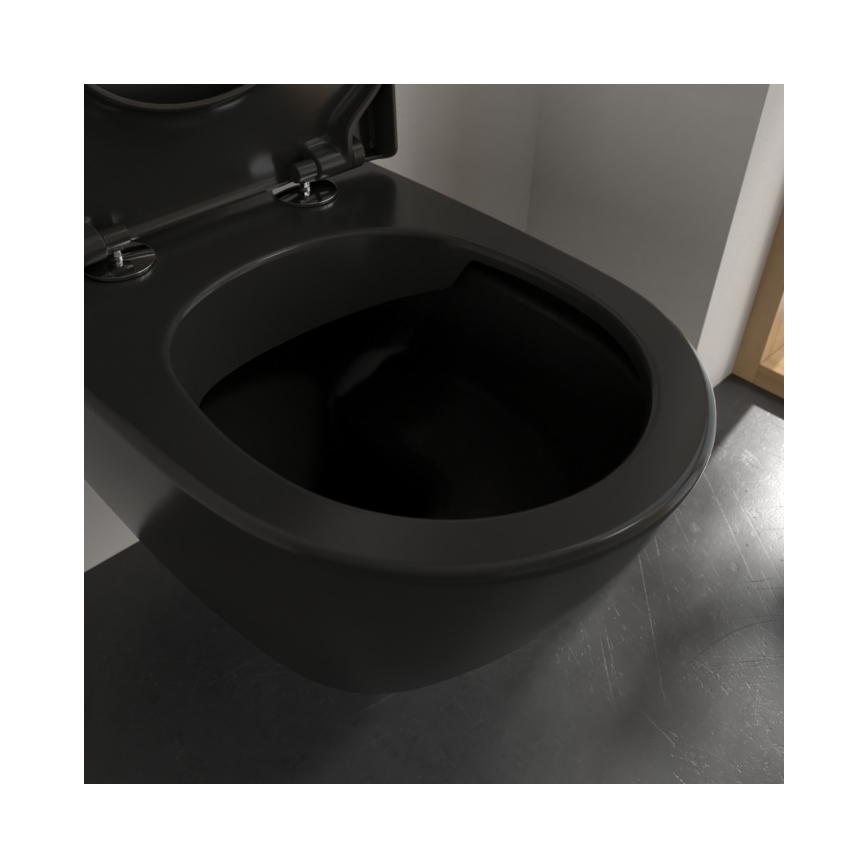Villeroy & Boch 5614R0R7 - Seinakinnitusega WC SUBWAY keraamika/must
