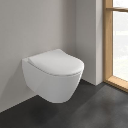 Villeroy & Boch 5614R201 - seinakinnitusega WC SoftClose-istmekaanega SUBWAY 2.0 keraamiline/valge