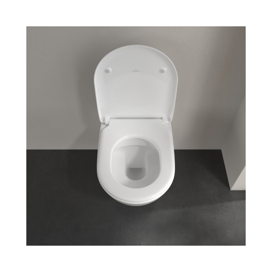 Villeroy & Boch 5614R201 - seinakinnitusega WC SoftClose-istmekaanega SUBWAY 2.0 keraamiline/valge