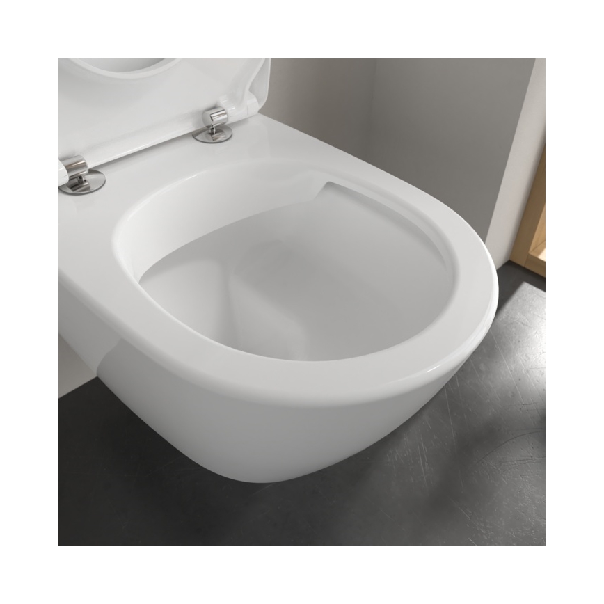 Villeroy & Boch 5614R201 - seinakinnitusega WC SoftClose-istmekaanega SUBWAY 2.0 keraamiline/valge