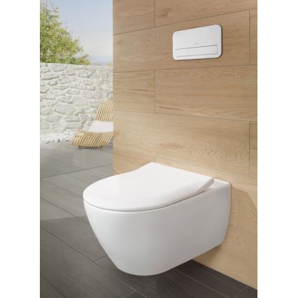 Villeroy & Boch 5614R201 - seinakinnitusega WC SoftClose-istmekaanega SUBWAY 2.0 keraamiline/valge