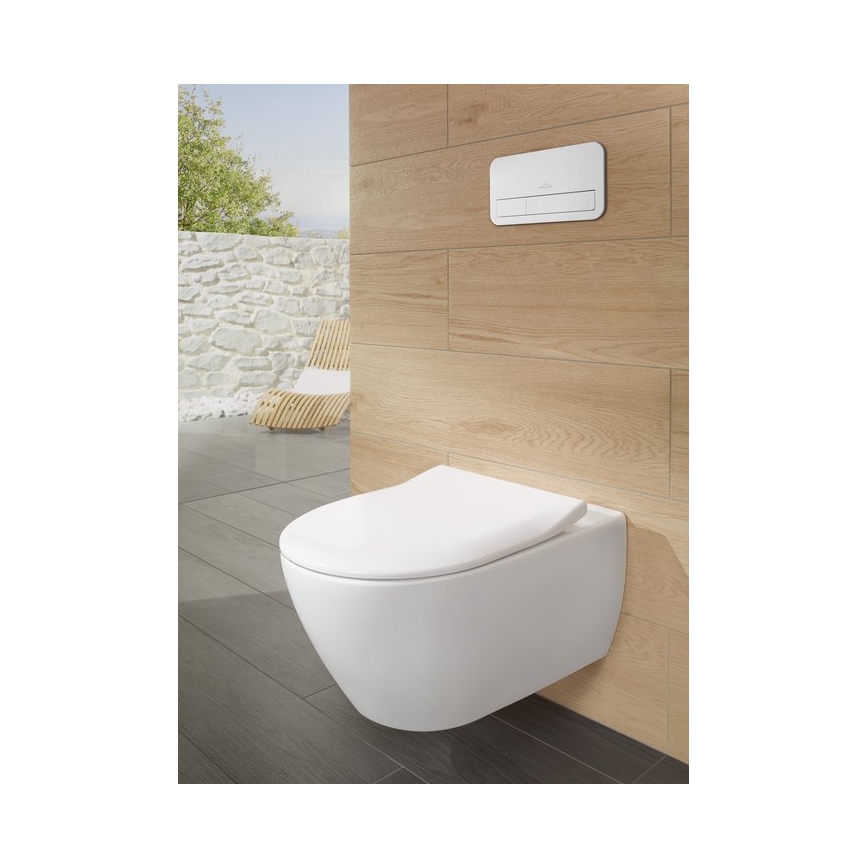 Villeroy & Boch 5614R201 - seinakinnitusega WC SoftClose-istmekaanega SUBWAY 2.0 keraamiline/valge