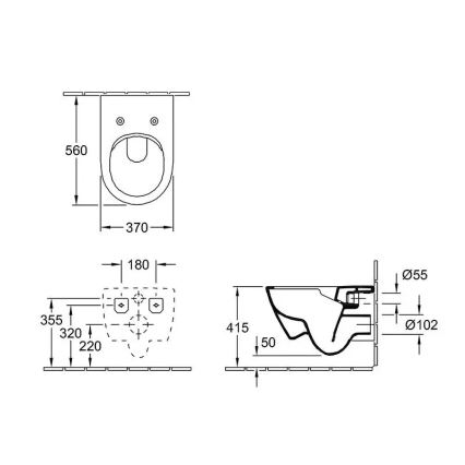 Villeroy & Boch 5614R201 - seinakinnitusega WC SoftClose-istmekaanega SUBWAY 2.0 keraamiline/valge