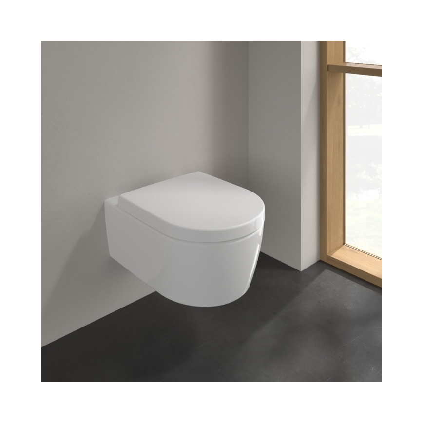 Villeroy & Boch 5656HR01 - AVENTO seinale paigaldatav WC-pott SoftClose-istmekaanega, keraamiline/valge