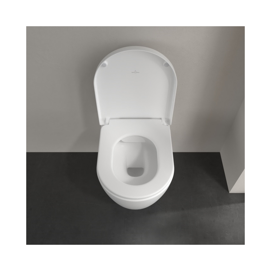 Villeroy & Boch 5656HRRW - Seinale kinnitatav WC koos AVENTO SoftClose WC-istmekaasaga, keraamika/valge