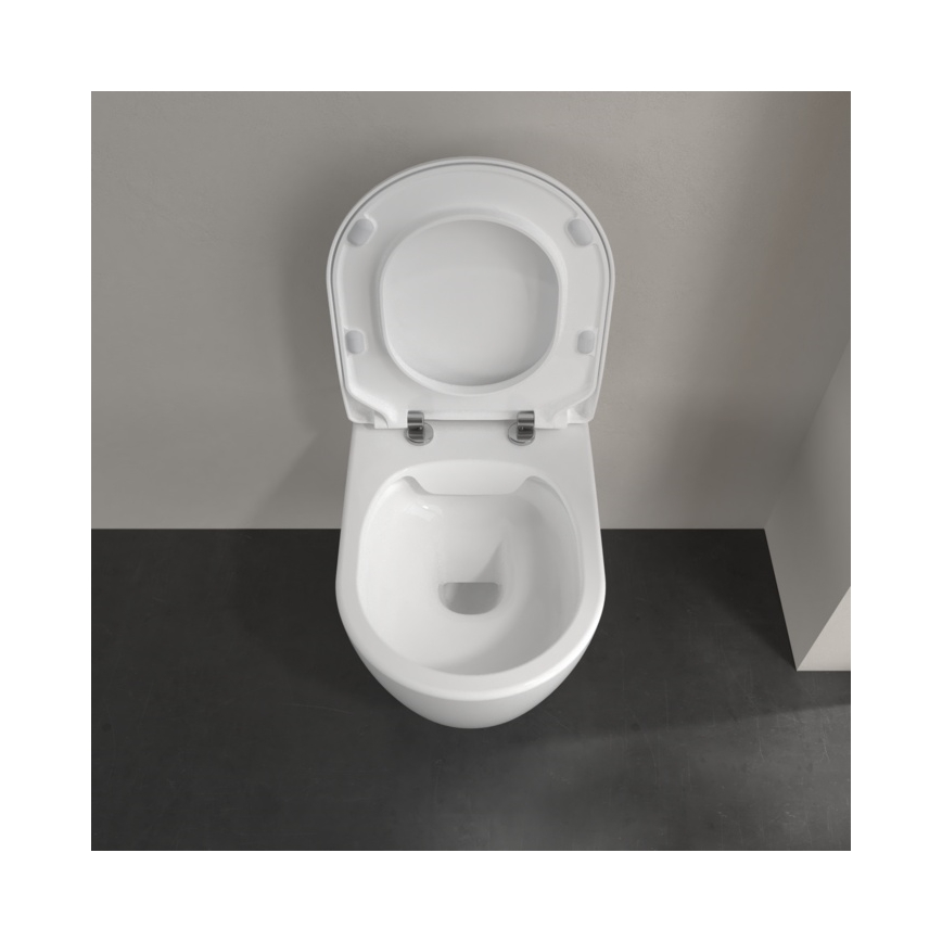 Villeroy & Boch 5656RS01 - Seinapealne WC koos SoftClose AVENTO-potiistmega, keraamika/valge