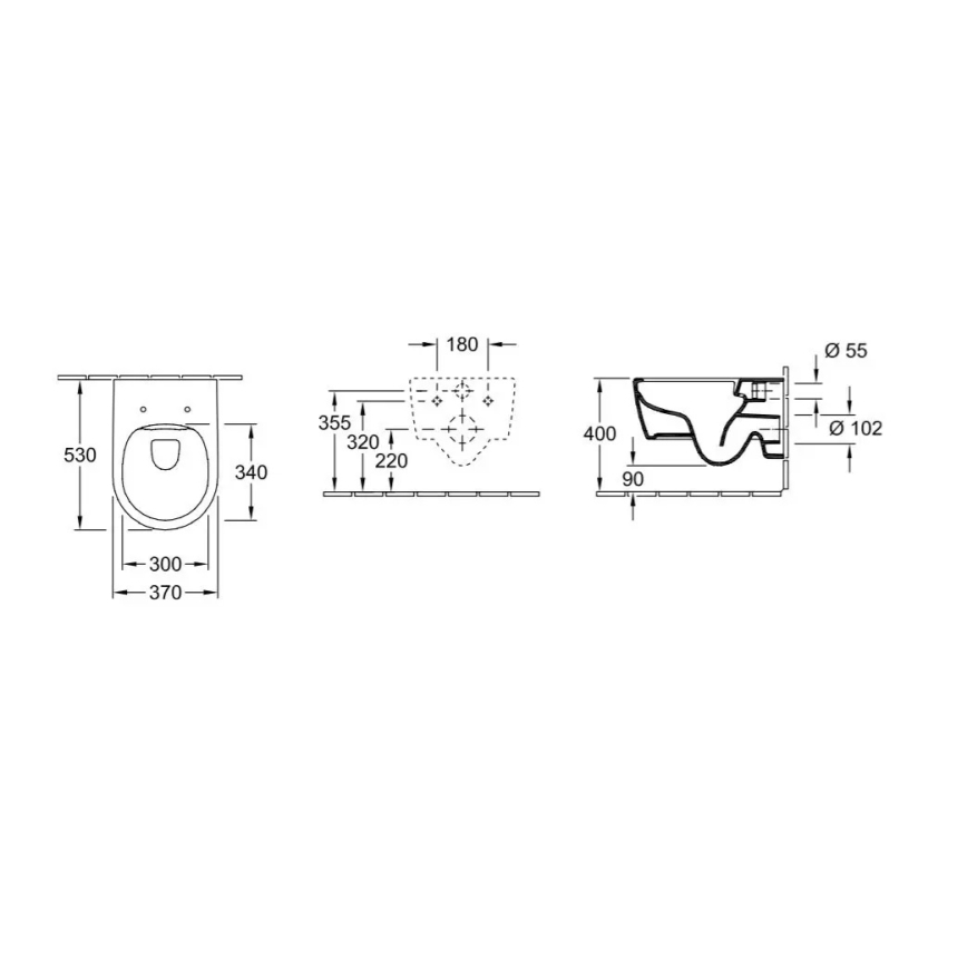 Villeroy & Boch 5656RSR1 - Seinale kinnitatav WC-pott koos SoftClose AVENTO istmekaanega keraamiline/valge