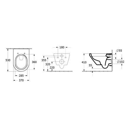 Villeroy & Boch 5684CLR1 - Seinale kinnitatav WC koos SoftClose-istmekaanega ARCHITECTURA keraamika/valge