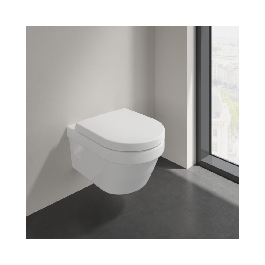 Villeroy & Boch 5684HR01 - Seinale kinnitatav WC koos SoftClose-istmekaanega ARCHITECTURA keraamika/valge