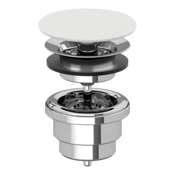 Villeroy & Boch 680800RW - Valamu äravool, valge/läikiv kroom