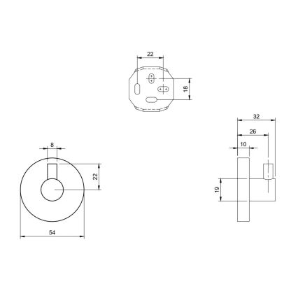 Villeroy & Boch TVA15101100061 - Seinale paigaldatav konks ELEMENTS läikiv kroom