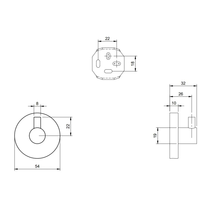 Villeroy & Boch TVA15101100061 - Seinale paigaldatav konks ELEMENTS läikiv kroom