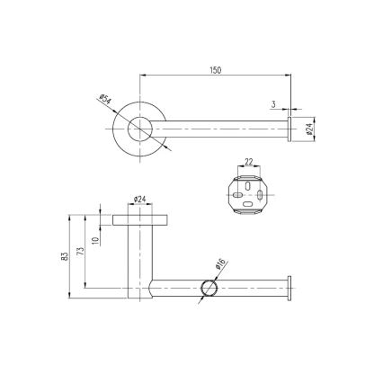 Villeroy & Boch TVA15101400061 - tualettpaberihoidja ELEMENTS läikiv kroom