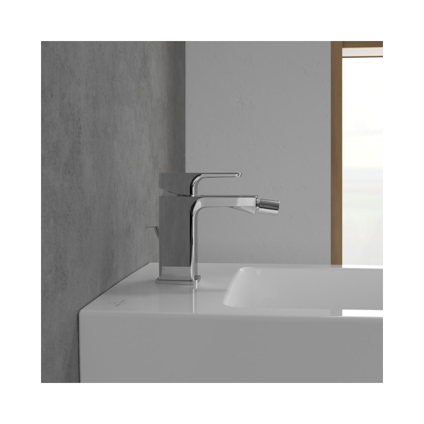 Villeroy & Boch TVB11200100061 - Bideesegisti + äravool SUBWAY 3.0 läikiv kroom